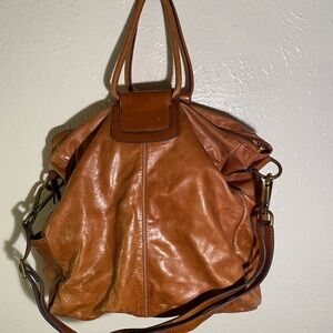HOBO Cognac Leather Hobo Shoulder Bag